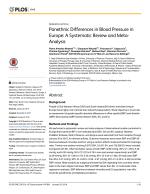 Panethnic Differences in Blood Pressure in Europe: A Systematic Review and Meta-Analysis