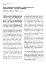 Right hemispheric dominance of inhibitory control: An event-related functional MRI study