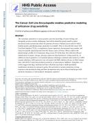 The Cancer Cell Line Encyclopedia enables predictive modeling of anticancer drug sensitivity
