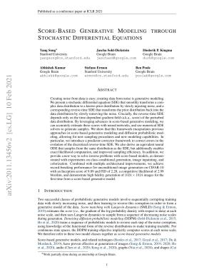 SCORE-BASED GENERATIVE MODELING THROUGH STOCHASTIC DIFFERENTIAL EQUATIONS