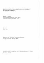 RECENT EVOLUTIONARY THEORIZING ABOUT ECONOMIC CHANGE