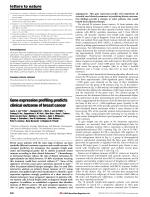Gene expression profiling predicts clinical outcome of breast cancer