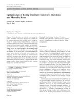 Epidemiology of Eating Disorders: Incidence, Prevalence and Mortality Rates