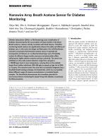 Nanowire Array Breath Acetone Sensor for Diabetes Monitoring