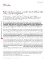 Full-length transcriptome assembly from RNA-Seq data without a reference genome