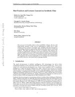 Best Practices and Lessons Learned on Synthetic Data