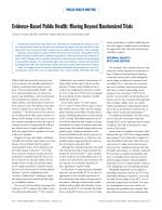 Evidence-Based Public Health: Moving Beyond Randomized Trials