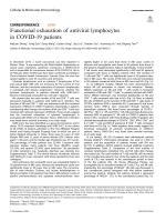 Functional exhaustion of antiviral lymphocytes in COVID-19 patients