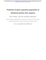 Prediction of phase separation propensities of disordered proteins from sequence