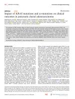 Impact of KRAS mutations and co-mutations on clinical outcomes in pancreatic ductal adenocarcinoma
