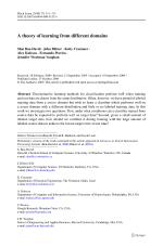 A theory of learning from different domains