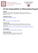 On the (Im)possibility of Obfuscating Programs