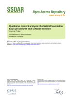 Qualitative content analysis: theoretical foundation, basic procedures and software solution