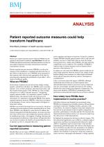 Patient reported outcome measures could help transform healthcare