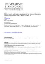 DNA repair pathways as targets for cancer therapy
