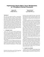 Implementing Sparse Matrix-Vector Multiplication on Throughput-Oriented Processors