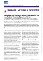 Developing and evaluating complex interventions: the new Medical Research Council guidance