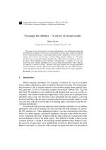 Coverage for robotics – A survey of recent results