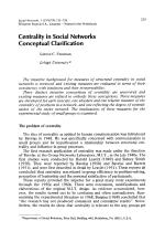 Centrality in Social Networks Conceptual Clarification