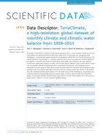 Data Descriptor: TerraClimate, a high-resolution global dataset of monthly climate and climatic water balance from 1958–2015