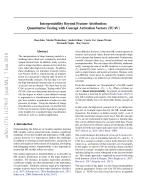 Interpretability Beyond Feature Attribution: Quantitative Testing with Concept Activation Vectors (TCAV)