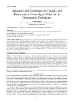 Advances and Challenges in Closed Loop Therapeutics: From Signal Selection to Optogenetic Techniques