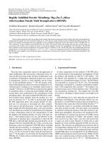 Rapidly Solidified Powder Metallurgy Mg97Zn1Y2Alloys with Excellent Tensile Yield Strength above 600 MPa