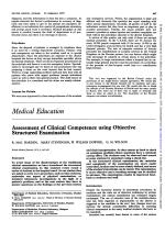Assessment of Clinical Competence using Objective Structured Examination