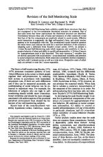 Revision of the Self-Monitoring Scale