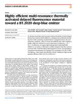 Highly efficient multi-resonance thermally activated delayed fluorescence material toward a BT.2020 deep-blue emitter