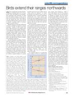 Birds extend their ranges northwards