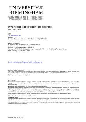 Hydrological drought explained
