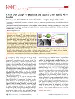 A Yolk-Shell Design for Stabilized and Scalable Li-Ion Battery Alloy Anodes