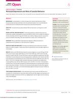 Perinatal Depression and Risk of Suicidal Behavior