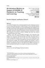 A Literature Review on Impact of COVID-19 Pandemic on Teaching and Learning