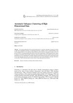 Automatic Subspace Clustering of High Dimensional Data