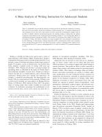 A Meta-Analysis of Writing Instruction for Adolescent Students