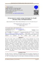 Advancements in remote sensing technologies for oil spill detection: Policy and implementation