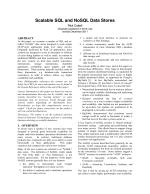 Scalable SQL and NoSQL Data Stores