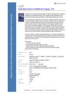 Essential Physics of Medical Imaging, The