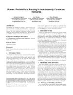 Poster: Probabilistic Routing in Intermittently Connected Networks