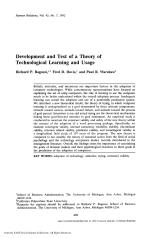 Development and Test of a Theory of Technological Learning and Usage