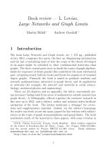 Book review — L. Lovász, Large Networks and Graph Limits