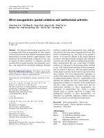 Silver nanoparticles: partial oxidation and antibacterial activities
