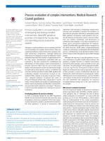 Process evaluation of complex interventions: Medical Research Council guidance
