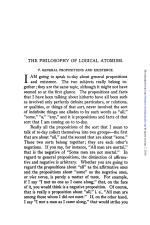 THE PHILOSOPHY OF LOGICAL ATOMISM.