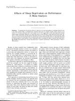 Effects of Sleep Deprivation on Performance: A Meta-Analysis