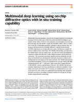 Multimodal deep learning using on-chip diffractive optics with in situ training capability
