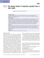 The disease burden of respiratory syncytial virus in older adults