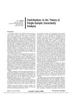 Contributions to the Theory of Single-Sample Uncertainty Analysis